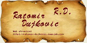 Ratomir Dujković vizit kartica